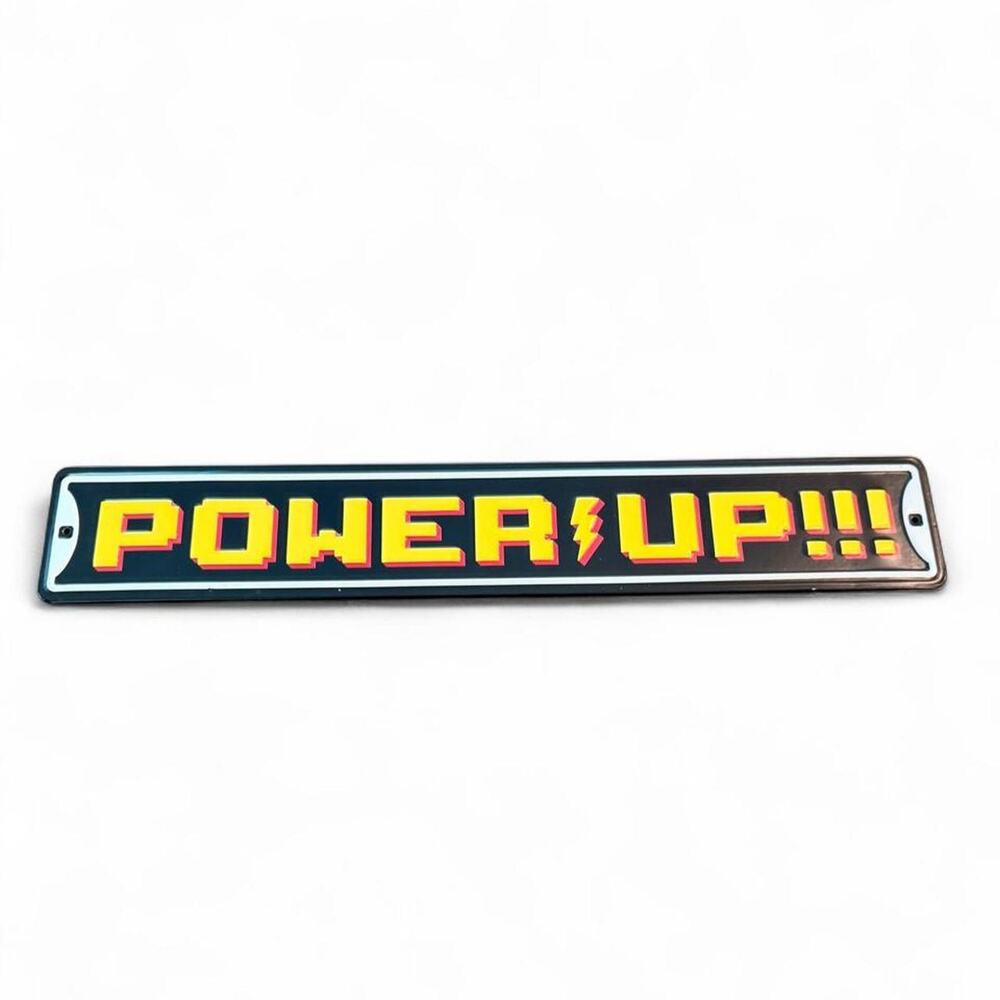 Retro Gamer POWER UP Metal Sign Arcade Game Room Decor License Plate Style